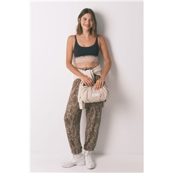 Pantalón largo carrot animal print marrón