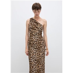 Vestido asimétrico animal print