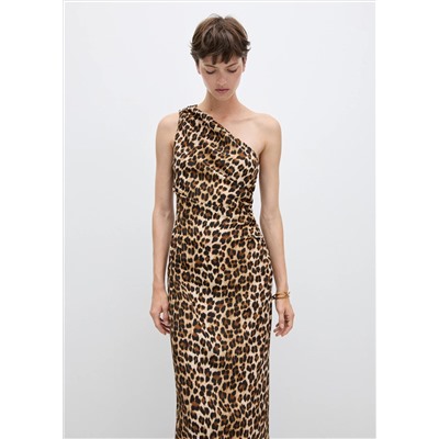 Vestido asimétrico animal print