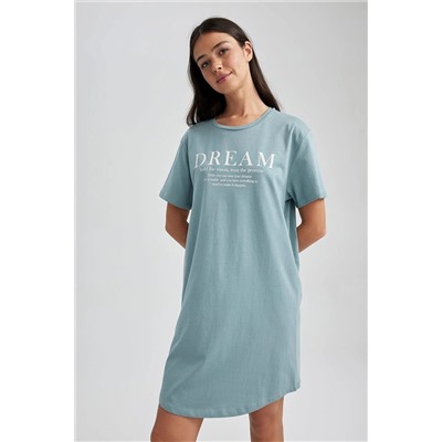 Defacto Fall in Love Regular Fit Bisiklet Yaka %100 Pamuk Gecelik Z9682AZ23SP