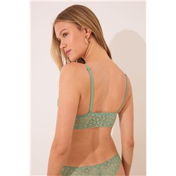 Sujetador bralette LOVELY encaje floral verde