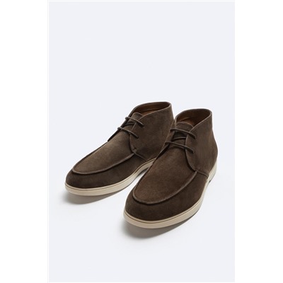 SPLIT SUEDE BOOTS WITH MOC TOE