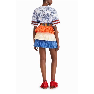 Falda mini flecos Stella Jean