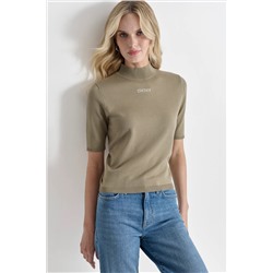 MOCK NECK LOGO SWEATER