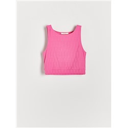 Crop Top aus Strukturstoff