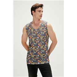 Bad Bear, Areole Tank-top Antrasit Tarçın Desenli Erkek Atlet