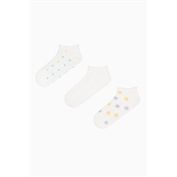 Penti, Floral Jacquard Frill 3lü Patik Çorap