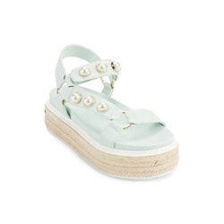 KARL LAGERFELD PARIS Patzi Embellished Leather Espadrille Sandals