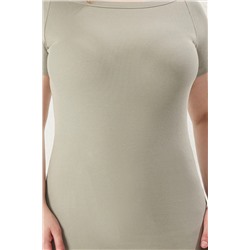 Mint Fitted Kayık Yaka Fitilli Kaşkorse Örme Büyük Beden Bluz TBBSS25AF00047