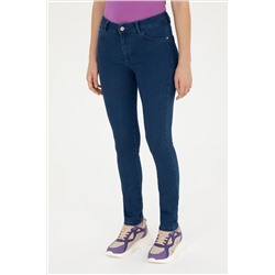 Kadın Mavi Toothpick Fit Jean Pantolon