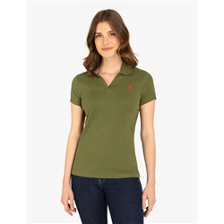 SPLIT NECK RIBBED POLO SHIRT