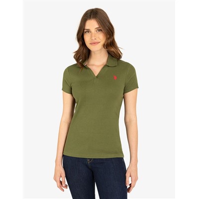 SPLIT NECK RIBBED POLO SHIRT
