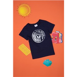 Erkek Çocuk Lacivert Basic Bisiklet Yaka Tişört