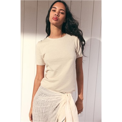SLUB KNIT COTTON T-SHIRT