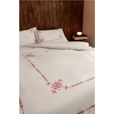 Ruse King Size %100 Pamuk Nevresim Takımı - Kırmızı