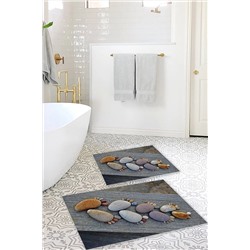 ESTA HALI Dijital Baskı Taş Desenli Banyo Halı Takımı (40x60/60x100) - Cp812 CP812