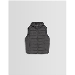 Lightweight puffer gilet with hood