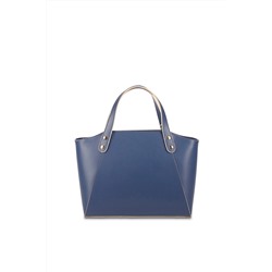 Bolso de piel Parl Azul marino y topo