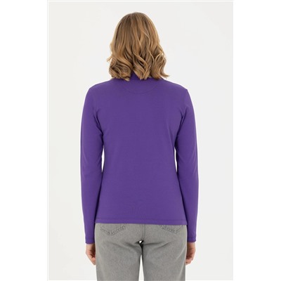 Kadın Mor Basic Sweatshirt
