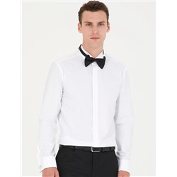 Beyaz Slim Fit Smokin Gömlek
