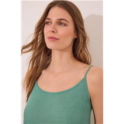 Camiseta tirantes canalé verde