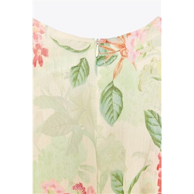 FLORAL CUT-OUT PRINT DRESS