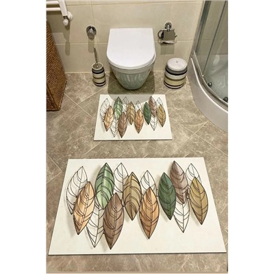FLAMENCO TEKSTİL Banyo Paspası Klozet Takımı 2'li Kaymaz Tabanlı Set 2415488952