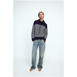 STRIPED KNIT HOODIE