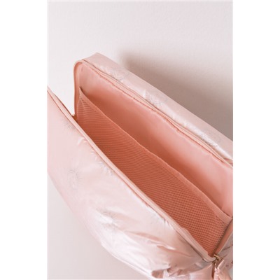 Neceser grande satinado acolchado rosa