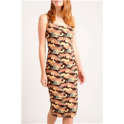 Vestido recto Marrón