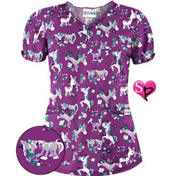 UA Frolic In The Flowers Berry Burst Print Scrub Top