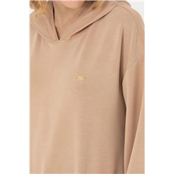 Kadın Kum Kapüşonlu Sweatshirt