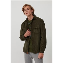 Sobrecamisa de terciopelo Caqui