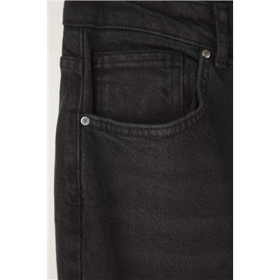 More Sustainable Siyah Yüksek Bel Comfort Straight Fit Büyük Beden Jeans TBBAW24CJ00045