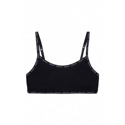 Sujetador top algodón copas extraíbles negro