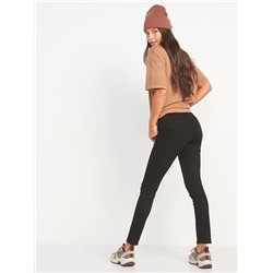 Mid-Rise Rockstar Super Skinny Black Jeggings for Women