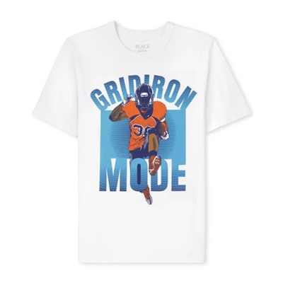 Boys Football Graphic Tee - White