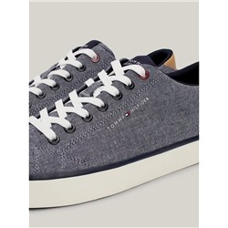 TOMMY HILFIGER TH LOGO CHAMBRAY LINEN SNEAKER