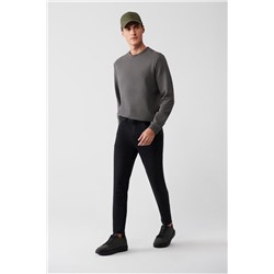 Antrasit Eskitme Yıkamalı Esnek Ekstra Slim Fit Dar Kesim Jean Pantolon