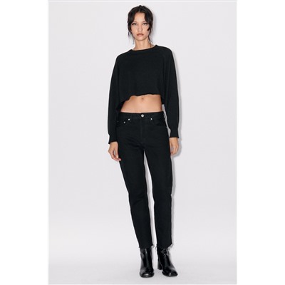 ZW COLLECTION STRAIGHT-LEG MID-RISE JEANS