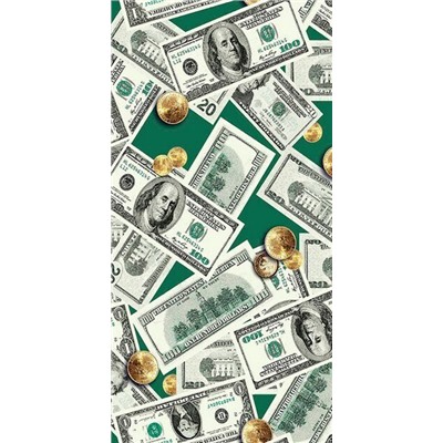 Полотенце банное "Доллары" 80*150 см. вафля хлопок 100%