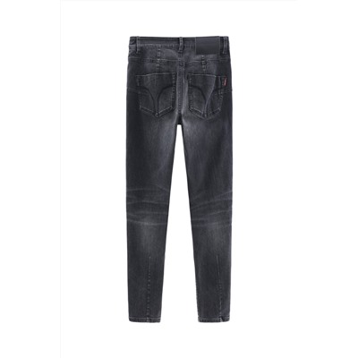 Vaquero skinny push-up de tiro alto Negro