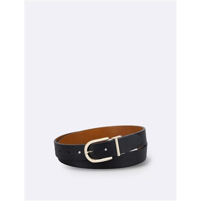 Monogram Logo and Round Buckle Reversible Belt Set (Комплект двусторонних ремней с логотипом Monogram и круглой пряжкой)