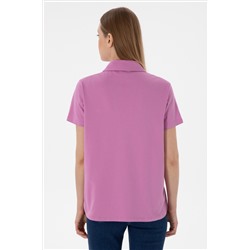 Kadın Pembe Basic Polo Yaka Tişört