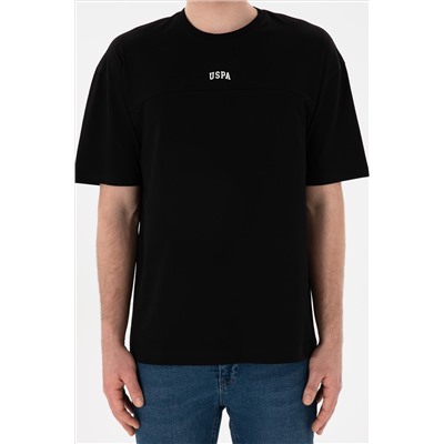 Erkek Comfort Fit Bisiklet Yaka Siyah Tişört