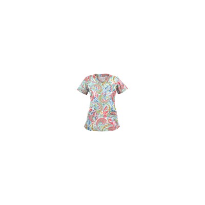 UA Charming Swirls Cool Blue Print Scrub Top