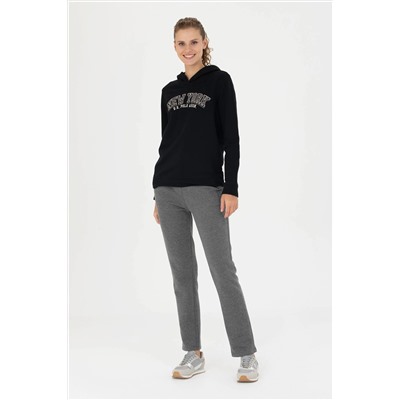 Kadın Siyah Kapüşonlu Sweatshirt