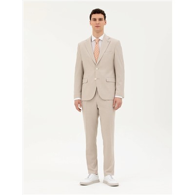 Bej Slim Fit Takım Elbise