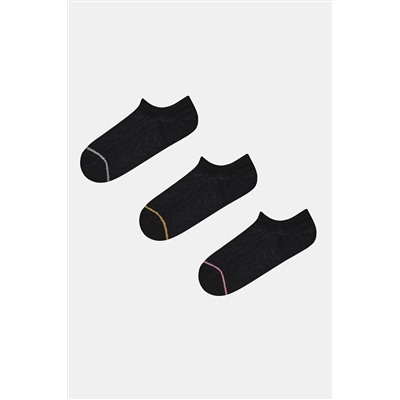 Penti, Jacquard 3lü Siyah Sneaker Çorap
