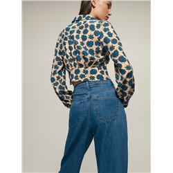 Jeans mit weitem Bein und geschlitzten Säumen